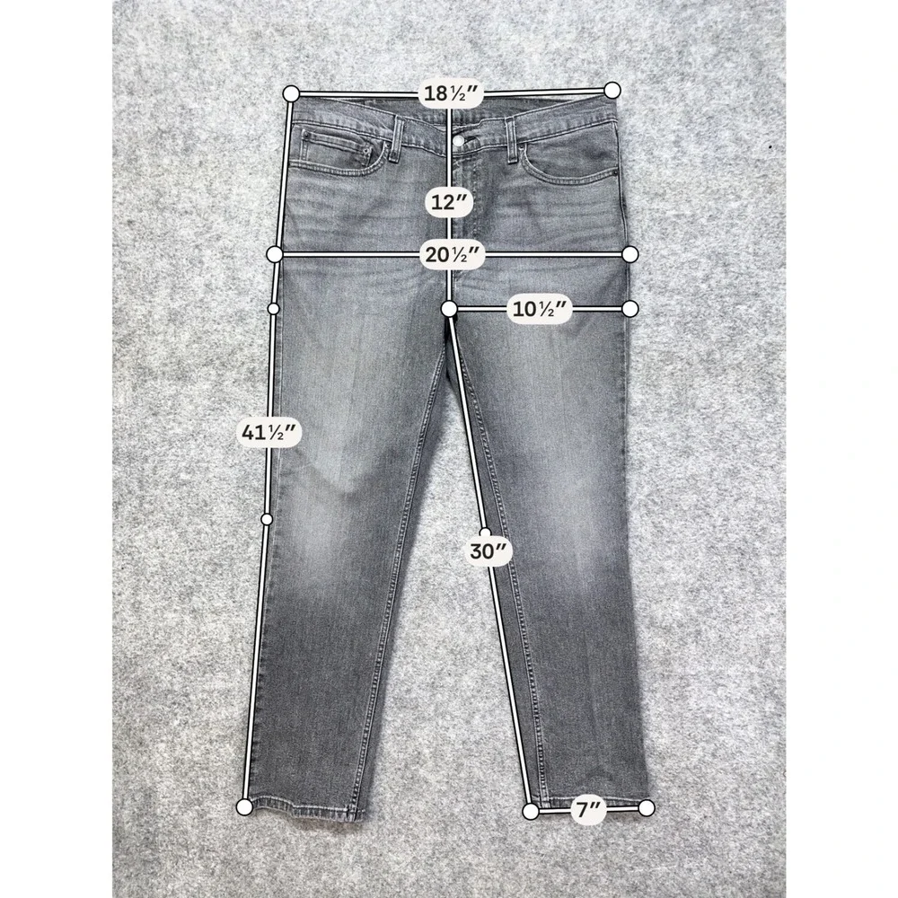 Levi's 511 Slim‎ Fit Jeans Men's Size 38x30 Gray Stretch Denim Pants